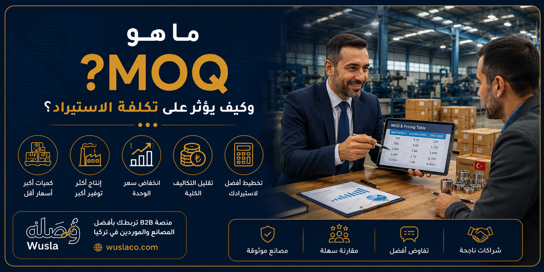 معنى MOQ: الحد الأدنى للطلب وتكلفة الاستيراد من تركيا